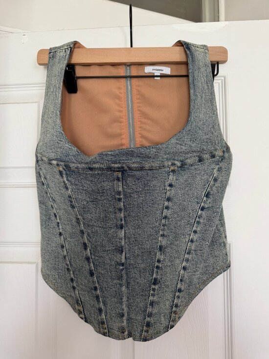 Miaou Tops - Miaou campbell panelled cotton-blend corset top